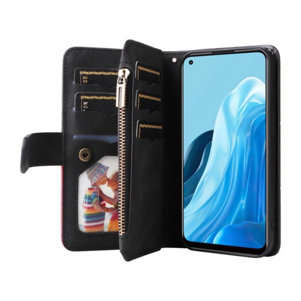 Flipové Pouzdro Na Oppo Find X5 Lite Dvoubarevné Multifunkční Zařízení