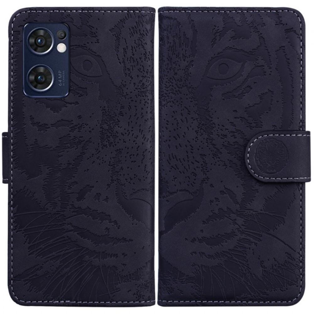 Flipové Pouzdro Na Oppo Find X5 Lite Tiger Face Print