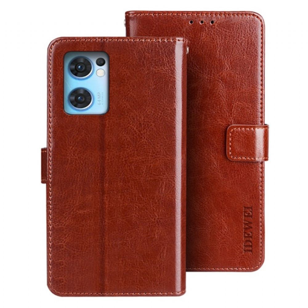 Flipové Pouzdro Na Oppo Find X5 Lite Umělá Kůže Vintage Idewei
