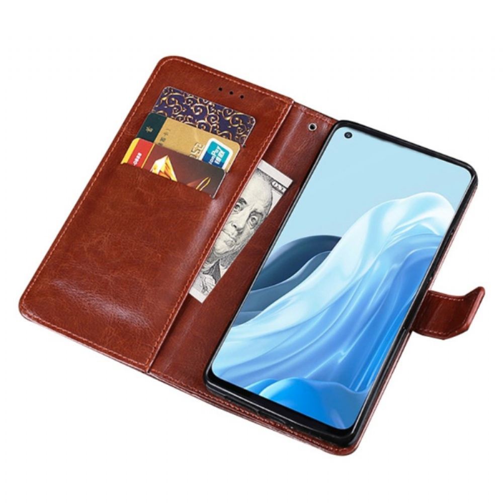 Flipové Pouzdro Na Oppo Find X5 Lite Umělá Kůže Vintage Idewei