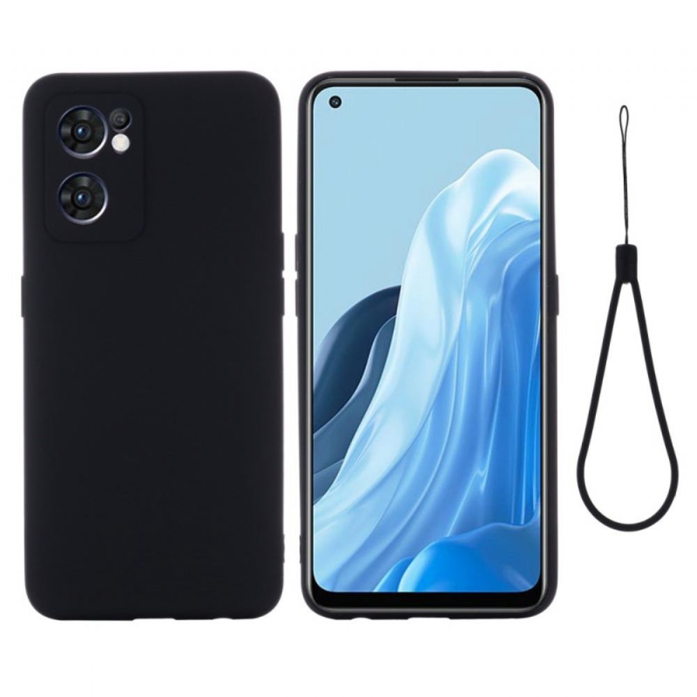 Kryt Na Oppo Find X5 Lite Tekutý Silikon Se Šňůrkou