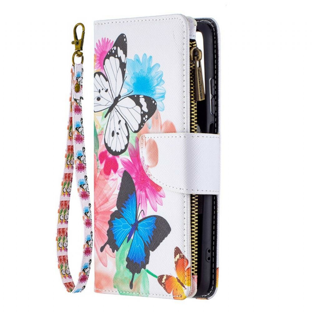 Flipové Pouzdro Na Xiaomi Redmi Note 10 / 10S Kapsa Na Zip S Motýly