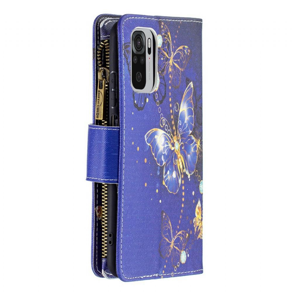 Flipové Pouzdro Na Xiaomi Redmi Note 10 / 10S Kapsa Na Zip S Motýly