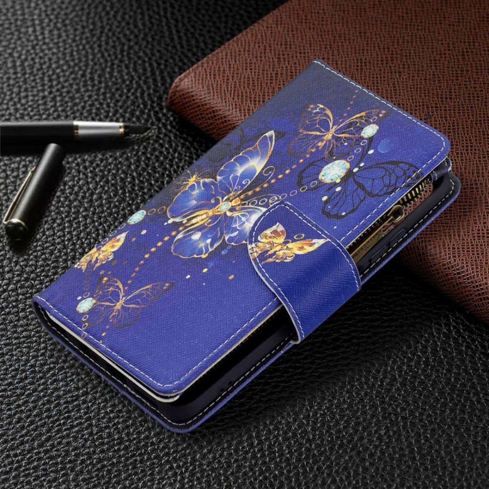 Flipové Pouzdro Na Xiaomi Redmi Note 10 / 10S Kapsa Na Zip S Motýly