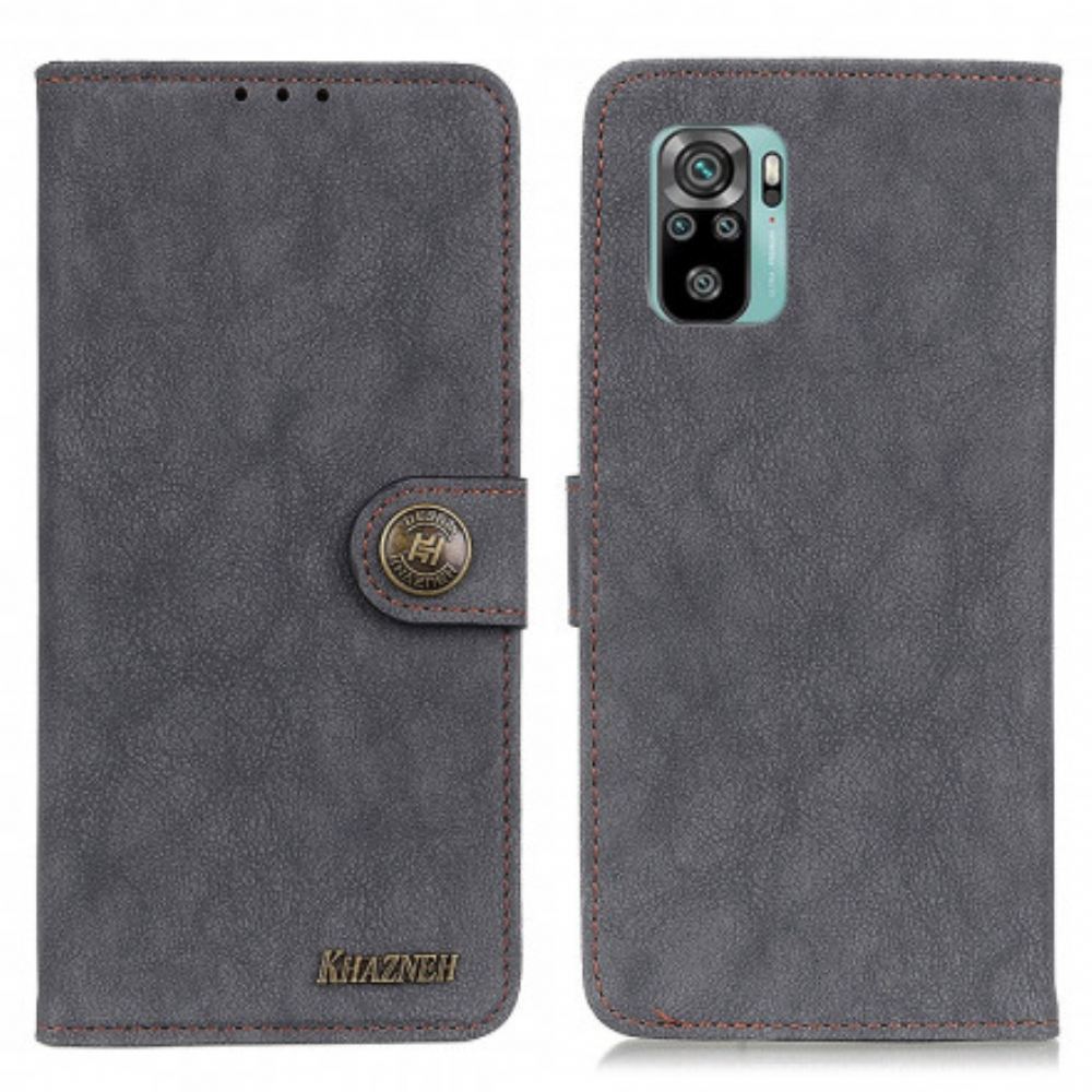 Flipové Pouzdro Na Xiaomi Redmi Note 10 / 10S Khazneh Retro Štípaná Kůže