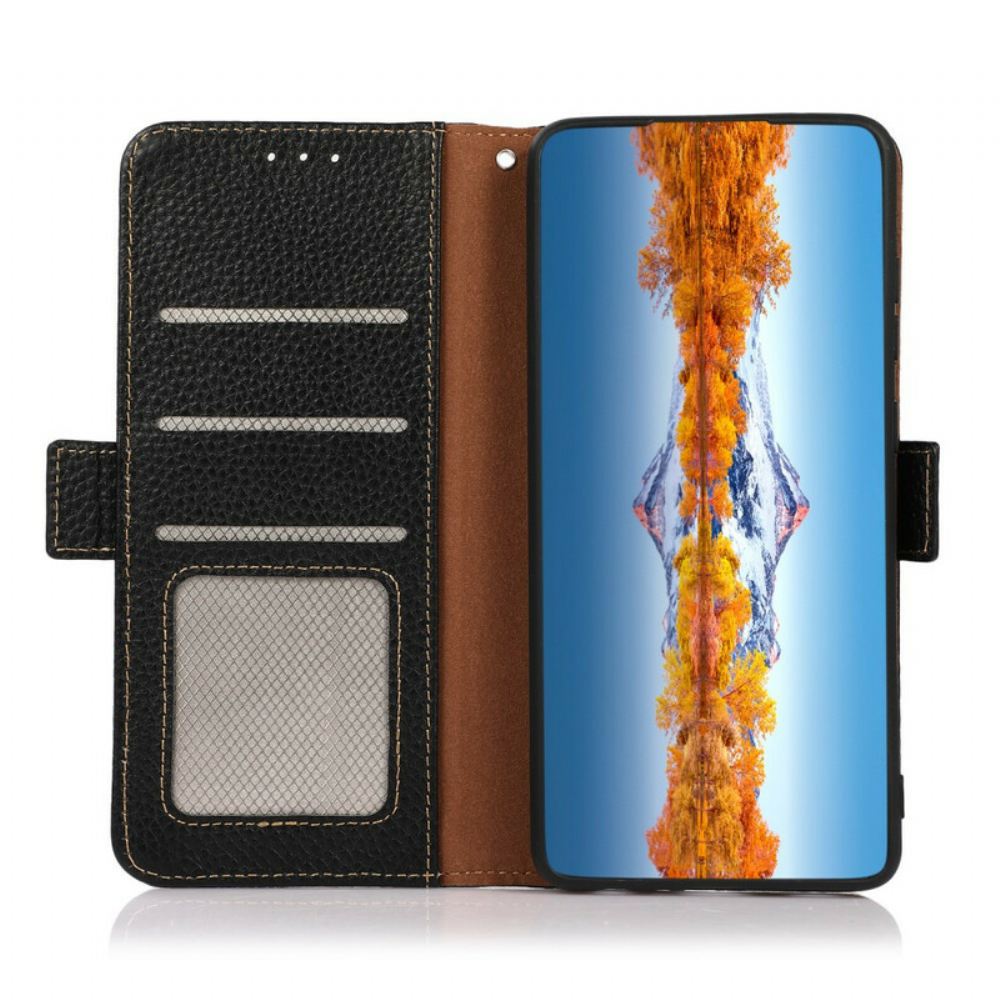 Flipové Pouzdro Na Xiaomi Redmi Note 10 / 10S Khazneh Rfid Z Kůže Litchi