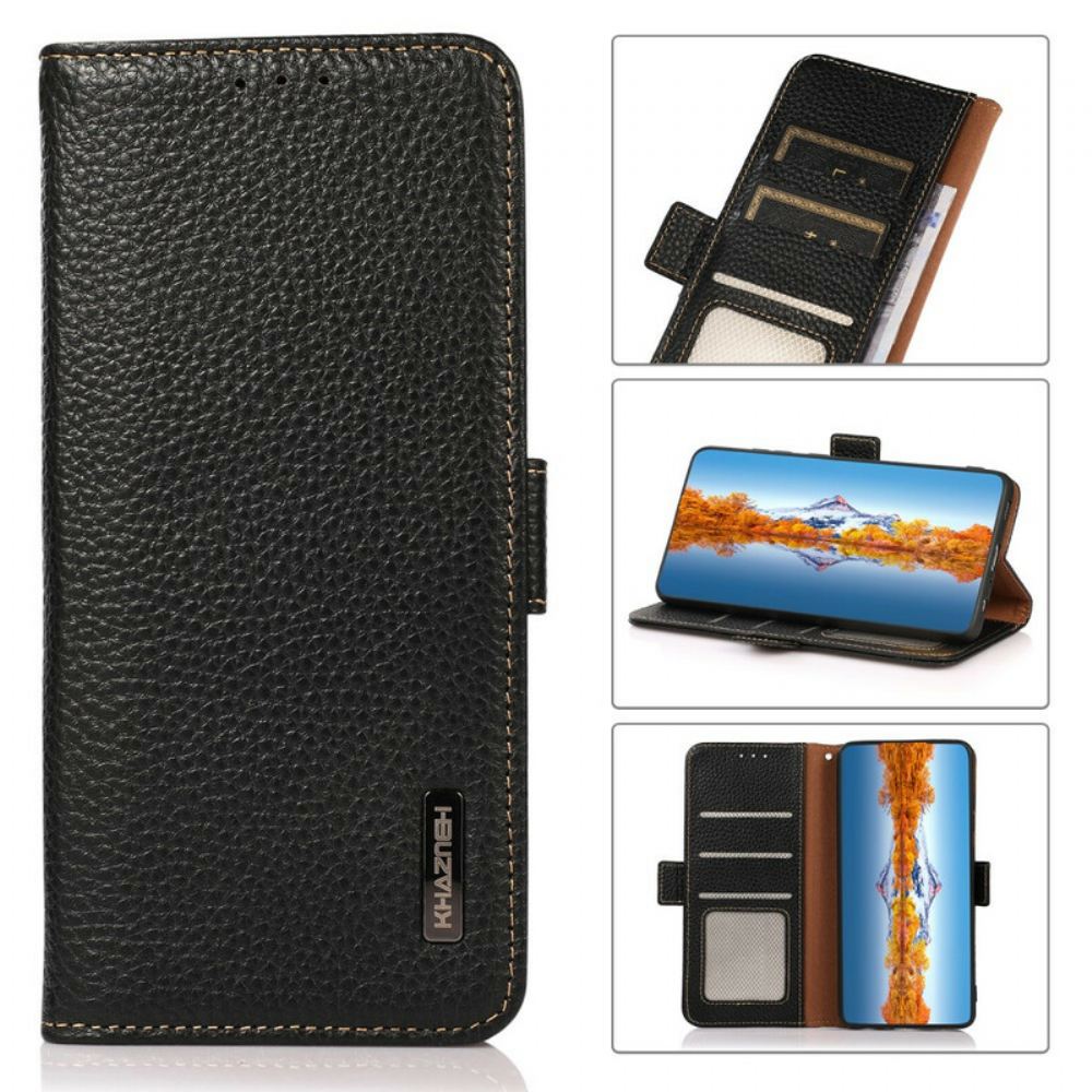 Flipové Pouzdro Na Xiaomi Redmi Note 10 / 10S Khazneh Rfid Z Kůže Litchi