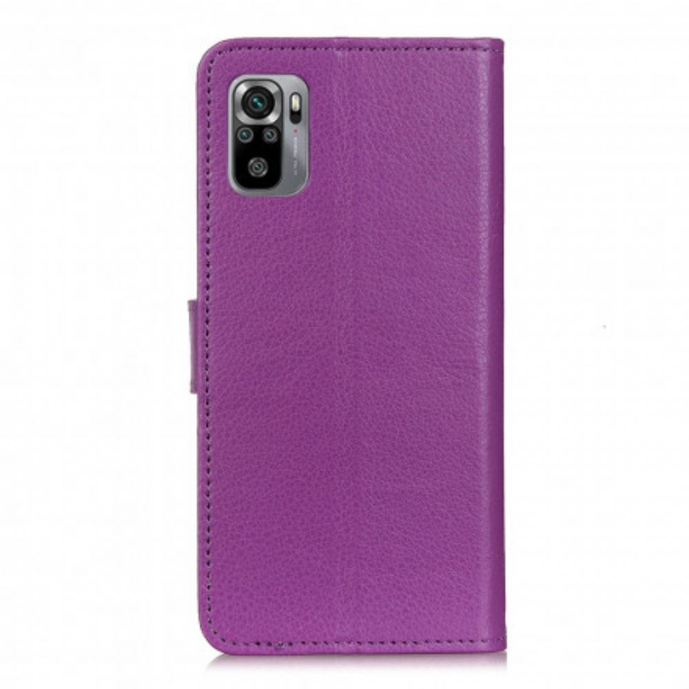 Flipové Pouzdro Na Xiaomi Redmi Note 10 / 10S Prémiový Kožený Efekt Litchi