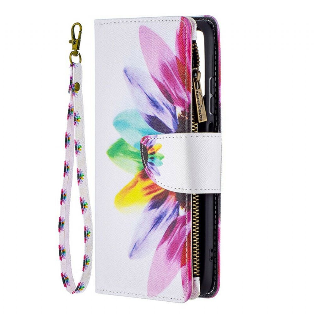 Kožené Pouzdro Na Xiaomi Redmi Note 10 / 10S 9 Květinová Kapsa Na Zip