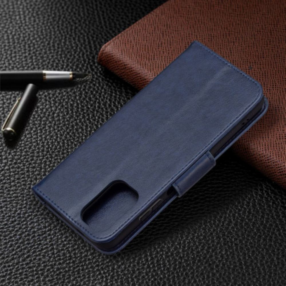 Kožené Pouzdro Na Xiaomi Redmi Note 10 / 10S Na Lana Popruh S Potiskem Motýlů
