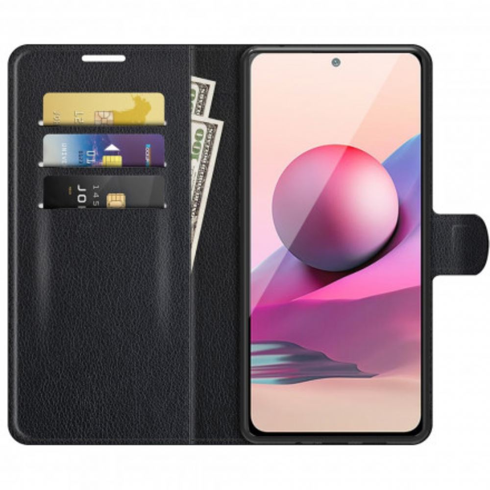 Kožené Pouzdro Na Xiaomi Redmi Note 10 / 10S Magnetická Spona V Koženém Stylu