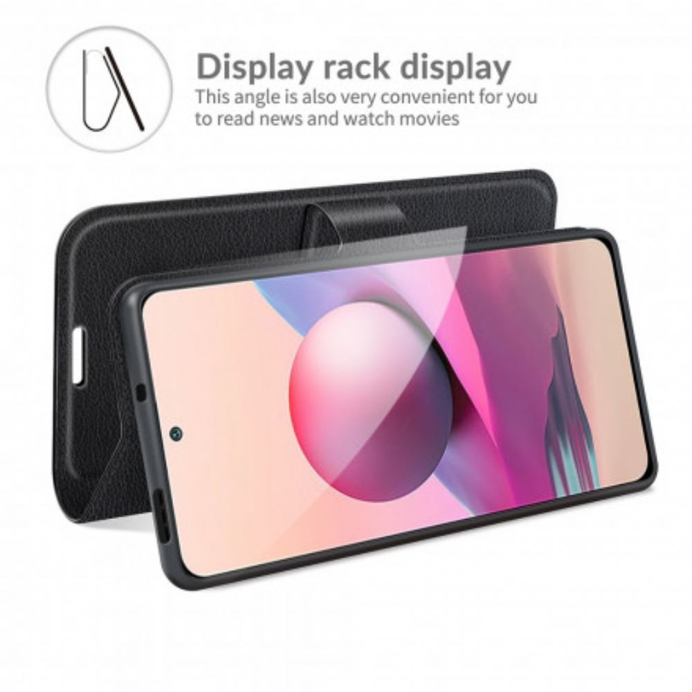 Kožené Pouzdro Na Xiaomi Redmi Note 10 / 10S Magnetická Spona V Koženém Stylu