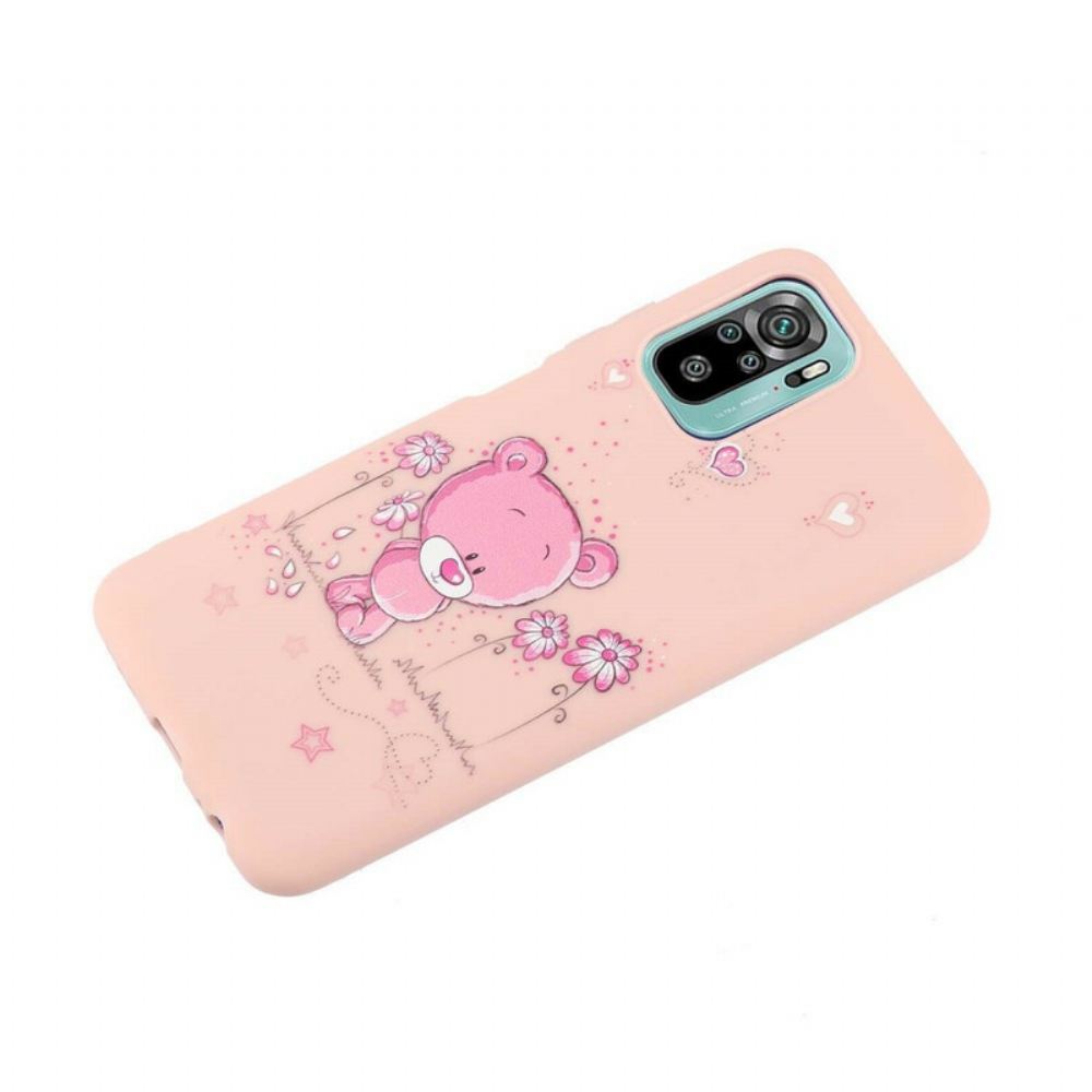 Kryt Na Xiaomi Redmi Note 10 / 10S Medvěd S Kiss Lanyardem