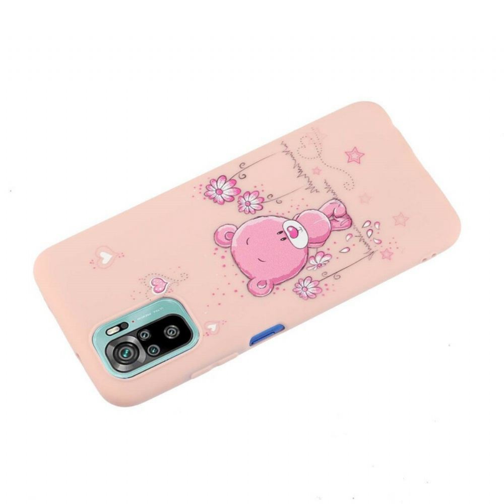 Kryt Na Xiaomi Redmi Note 10 / 10S Medvěd S Kiss Lanyardem