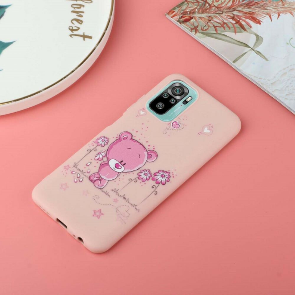 Kryt Na Xiaomi Redmi Note 10 / 10S Medvěd S Kiss Lanyardem