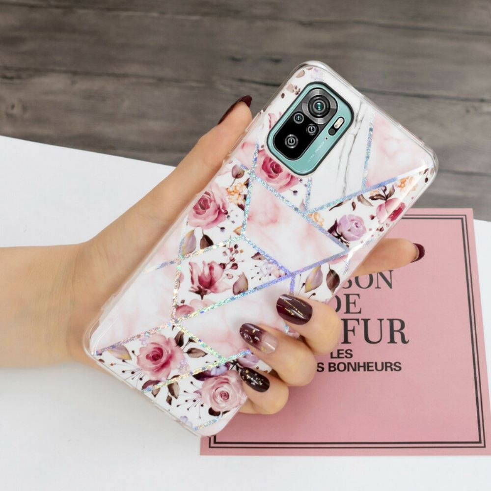 Kryt Na Xiaomi Redmi Note 10 / 10S Mramorové Květiny