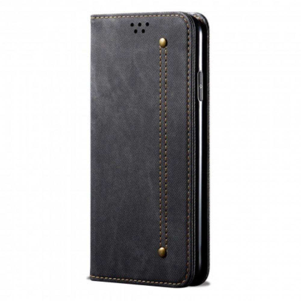 Kryty Na Mobil Na Xiaomi Redmi Note 10 / 10S Flipové Pouzdro Džínová Látka