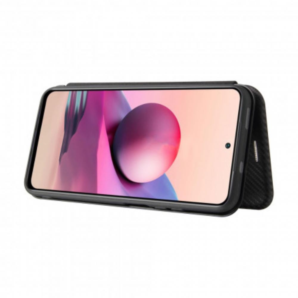 Kryty Na Mobil Na Xiaomi Redmi Note 10 / 10S Flipové Pouzdro Uhlíkové Vlákno S Opěrným Kroužkem