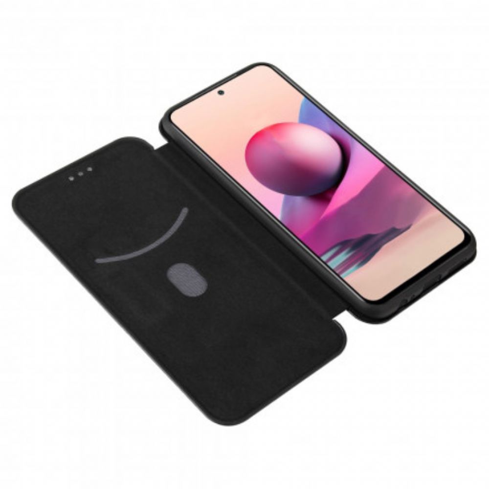 Kryty Na Mobil Na Xiaomi Redmi Note 10 / 10S Flipové Pouzdro Uhlíkové Vlákno S Opěrným Kroužkem