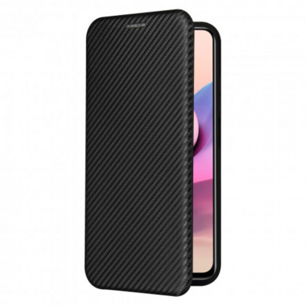Kryty Na Mobil Na Xiaomi Redmi Note 10 / 10S Flipové Pouzdro Uhlíkové Vlákno S Opěrným Kroužkem
