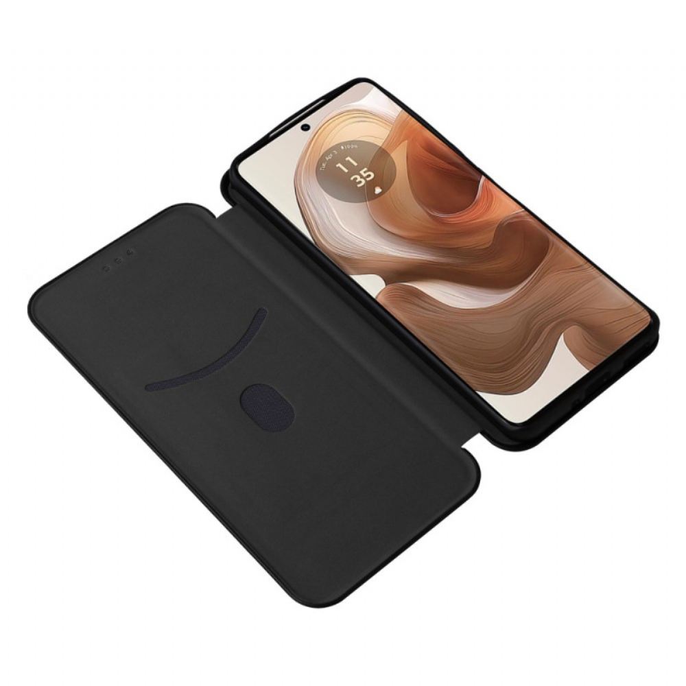 Kožené Pouzdro Folio Motorola Edge 50 Ultra Uhlíkové Vlákno
