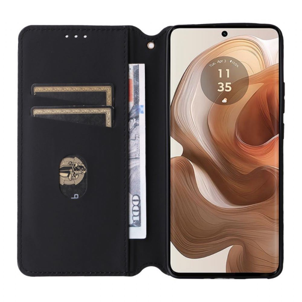 Kožené Pouzdro Motorola Edge 50 Ultra Diamantový Tisk