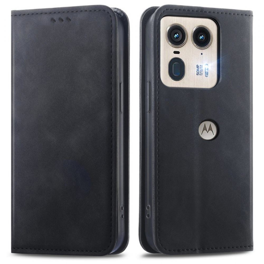Kožené Pouzdro Motorola Edge 50 Ultra Kryty Na Mobil Semišový Efekt