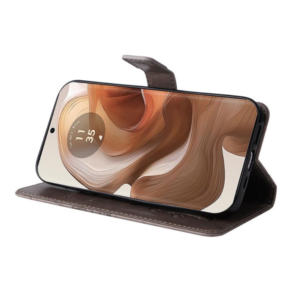 Kožený Kryt Motorola Edge 50 Ultra Obří Motýli