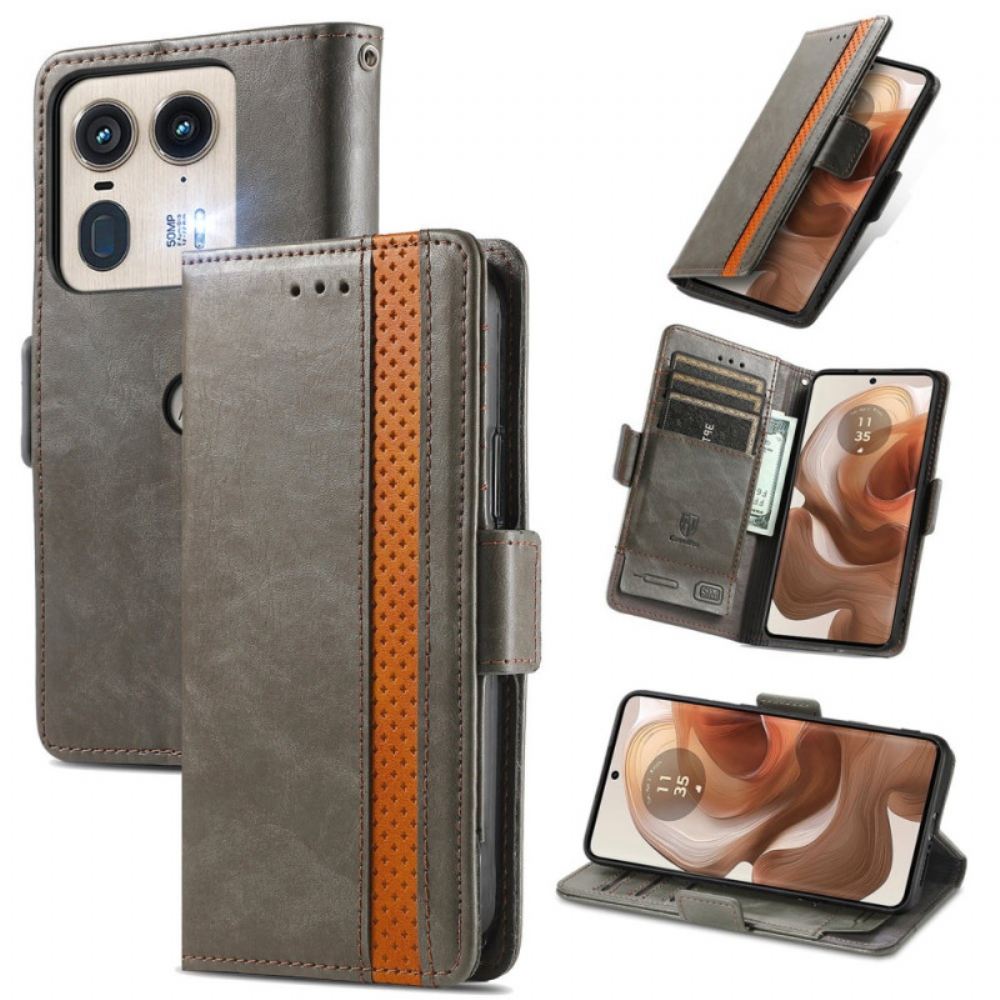 Kožený Kryt Na Motorola Edge 50 Ultra Vintage Styl Caseneo