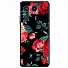 Kryt Motorola Edge 50 Ultra Černorůžový Vzor