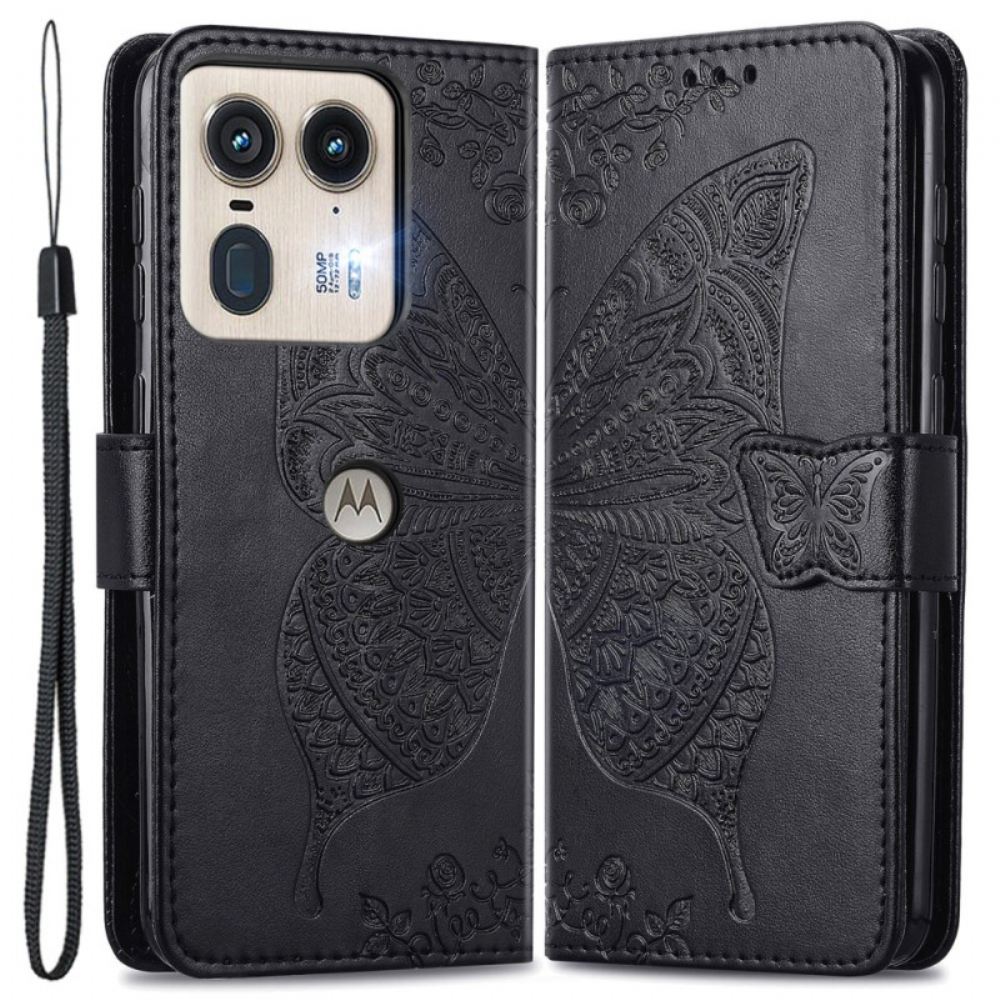 Peněženková Pouzdra Motorola Edge 50 Ultra Barokní Motýl