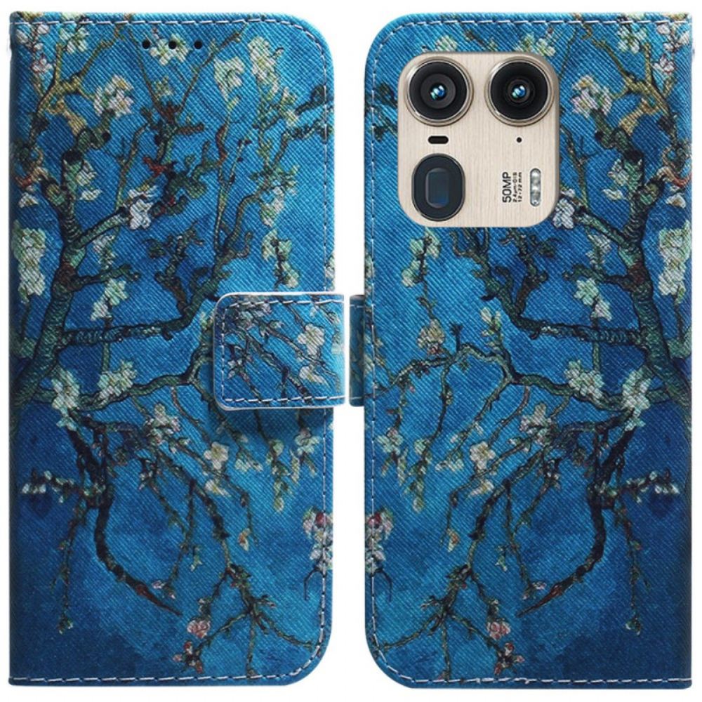 Peněženková Pouzdra Motorola Edge 50 Ultra Květy Meruněk