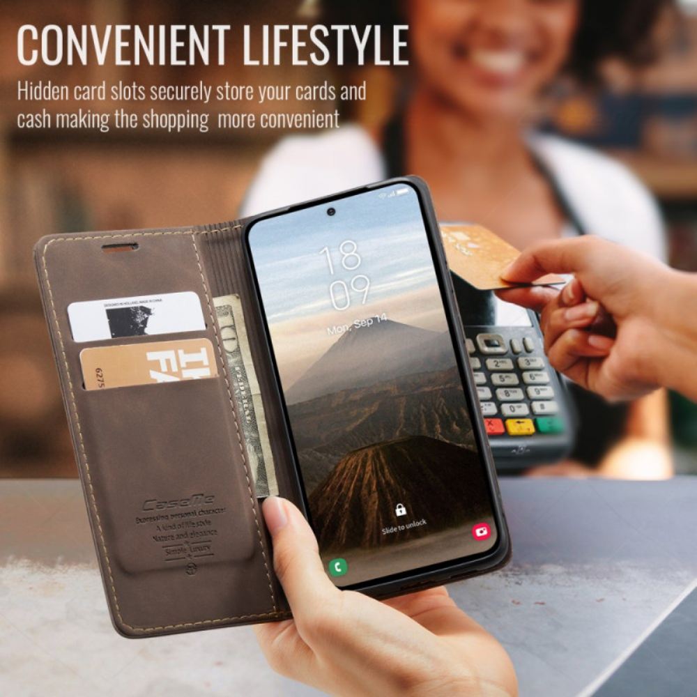 Kožené Pouzdro Folio Samsung Galaxy S25 Fe Caseme