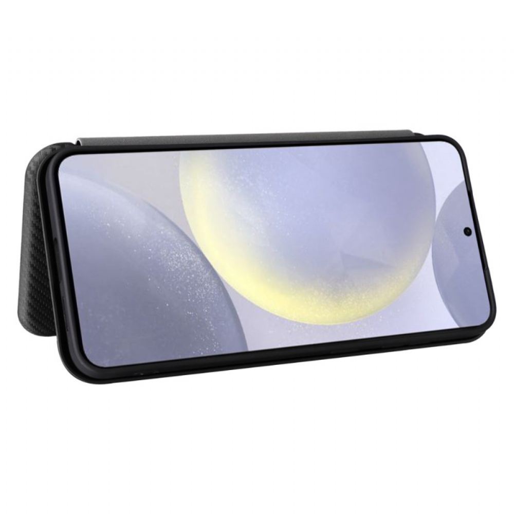 Kožené Pouzdro Folio Samsung Galaxy S25 Fe Uhlíková Vlákna