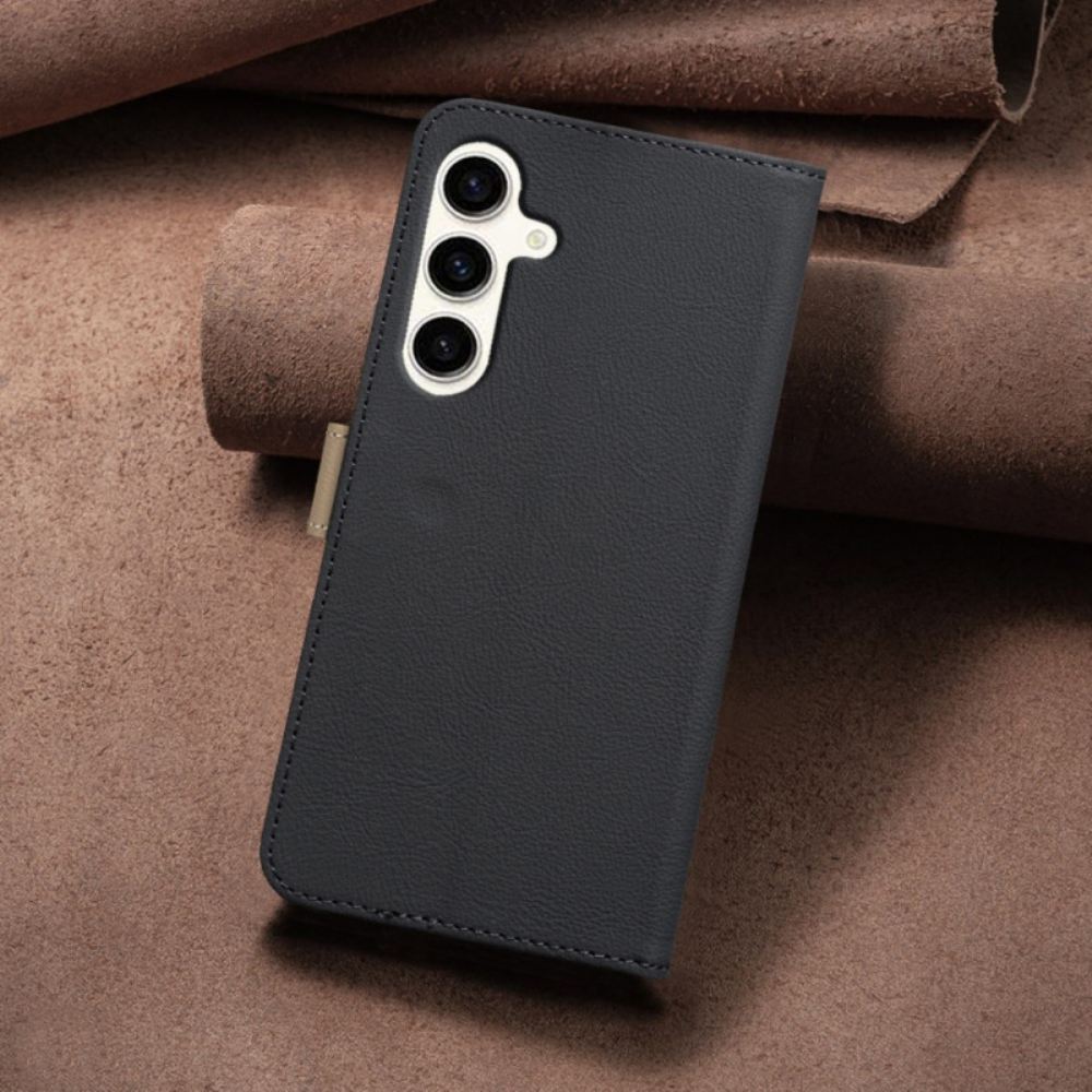 Kožený Kryt Na Samsung Galaxy S25 Fe Květinová Barva Binfen