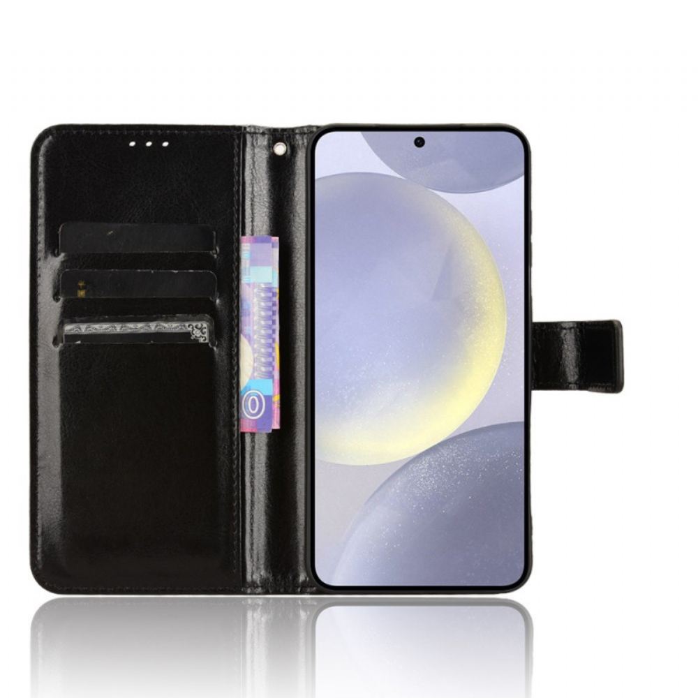 Kožený Kryt Na Samsung Galaxy S25 Fe Okázalá Umělá Kůže