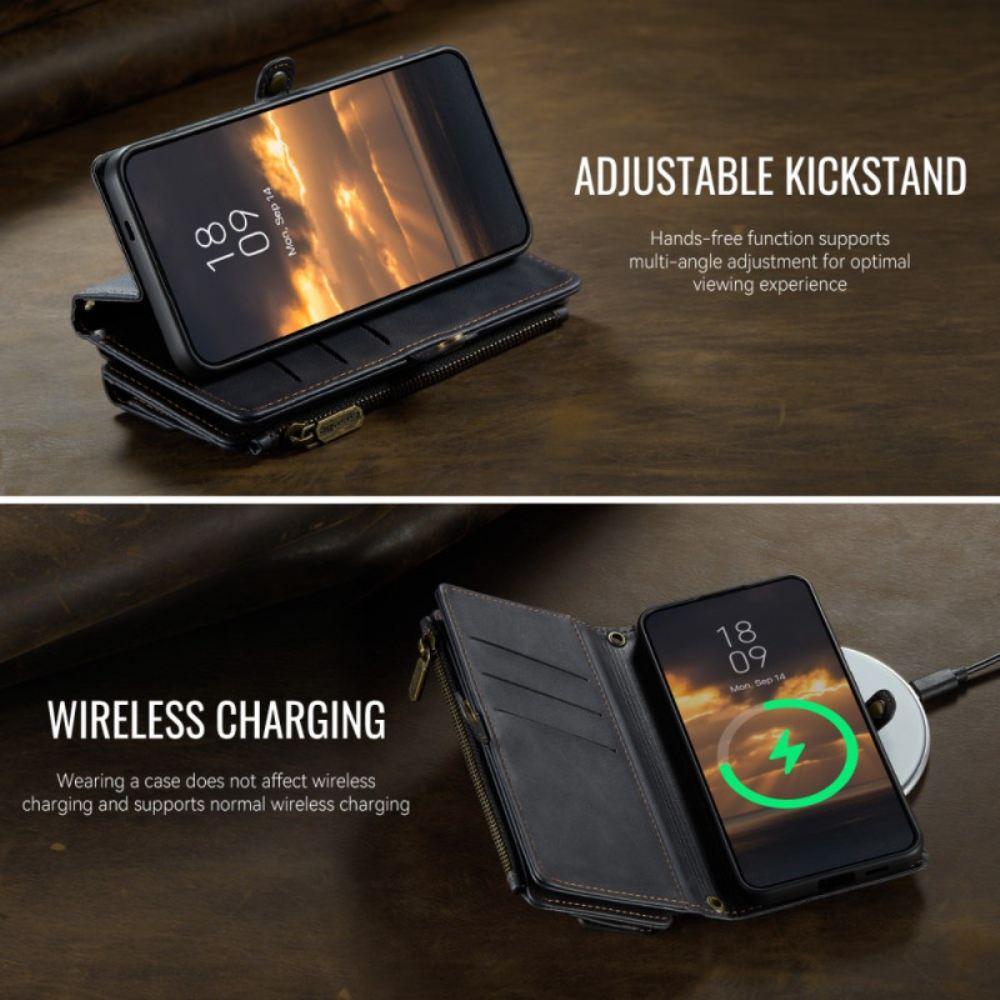 Kožený Kryt Na Samsung Galaxy S25 Fe Peněženka Caseme