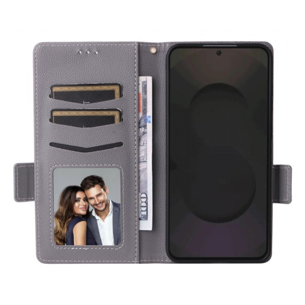 Kožený Kryt Samsung Galaxy S25 Fe Klasická Peněženka S Páskem