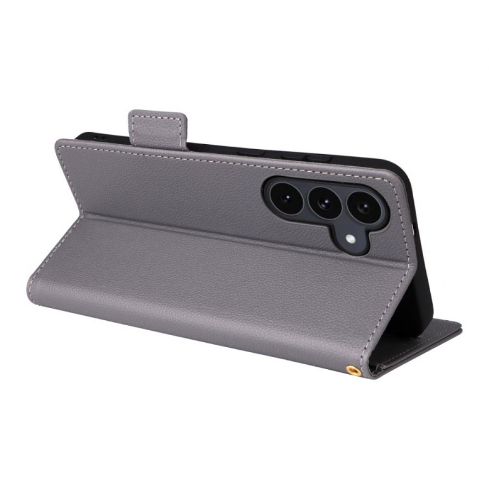 Kožený Kryt Samsung Galaxy S25 Fe Klasická Peněženka S Páskem