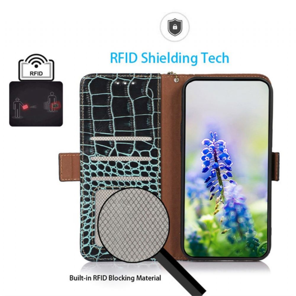 Kožený Kryt Samsung Galaxy S25 Fe Krokodýlí Styl