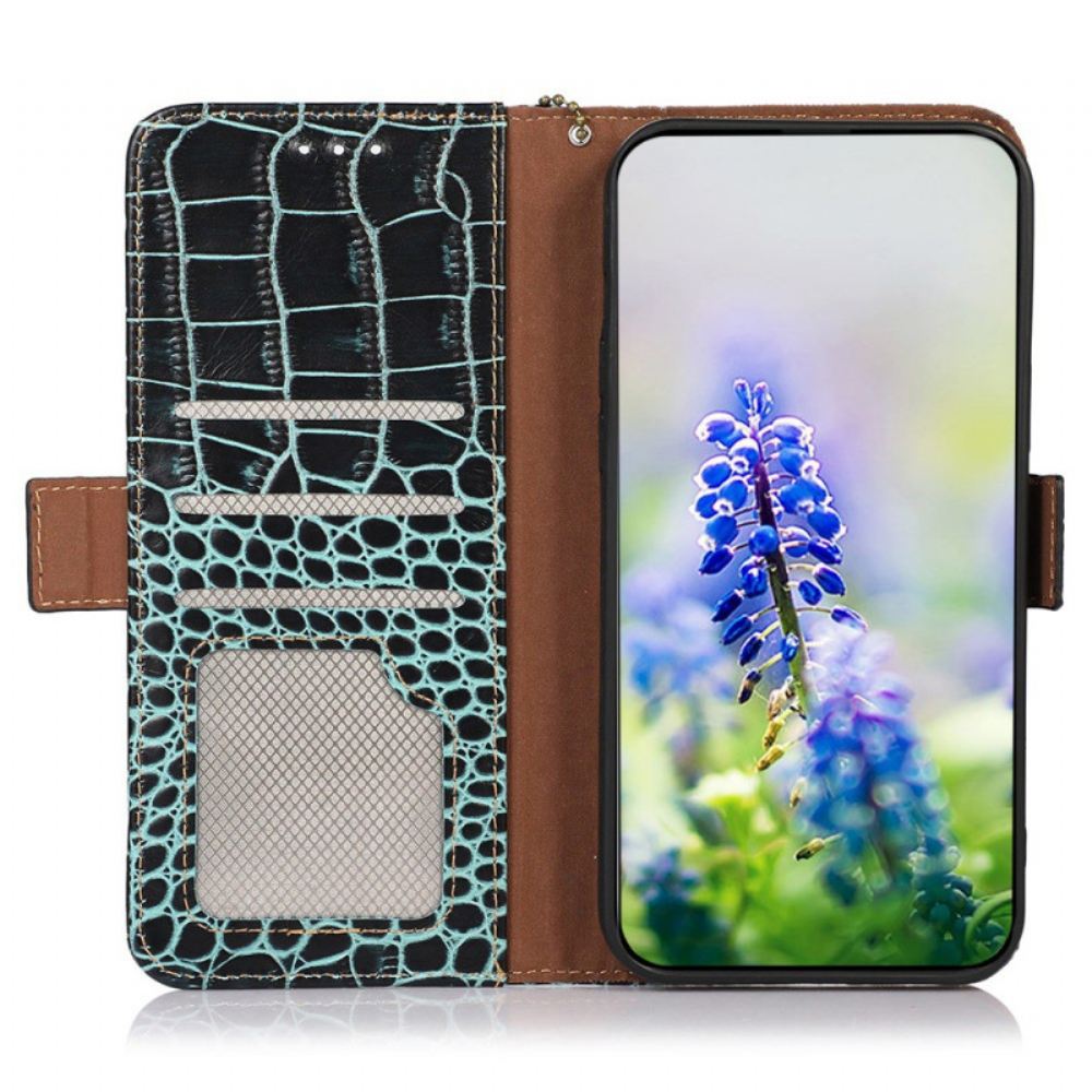 Kožený Kryt Samsung Galaxy S25 Fe Krokodýlí Styl