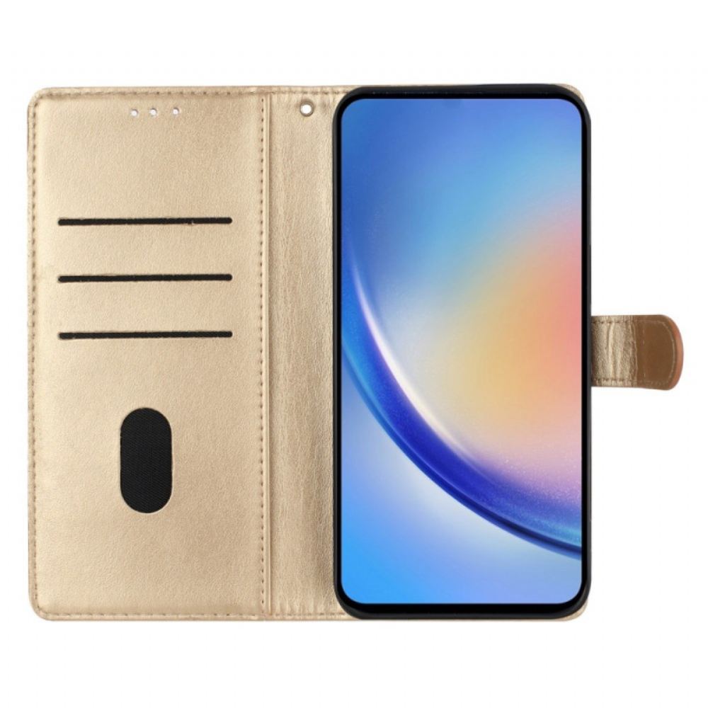 Kožený Kryt Samsung Galaxy S25 Fe Květinová Atmosféra