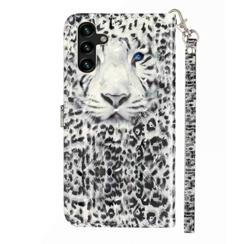 Kožený Kryt Samsung Galaxy S25 Fe Leopard Se Šňůrkou Na Krk