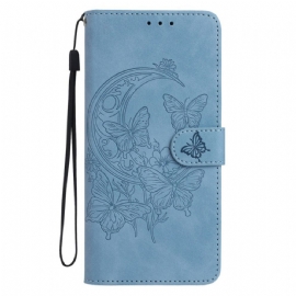 Kožený Kryt Samsung Galaxy S25 Fe Motýlí Potisk