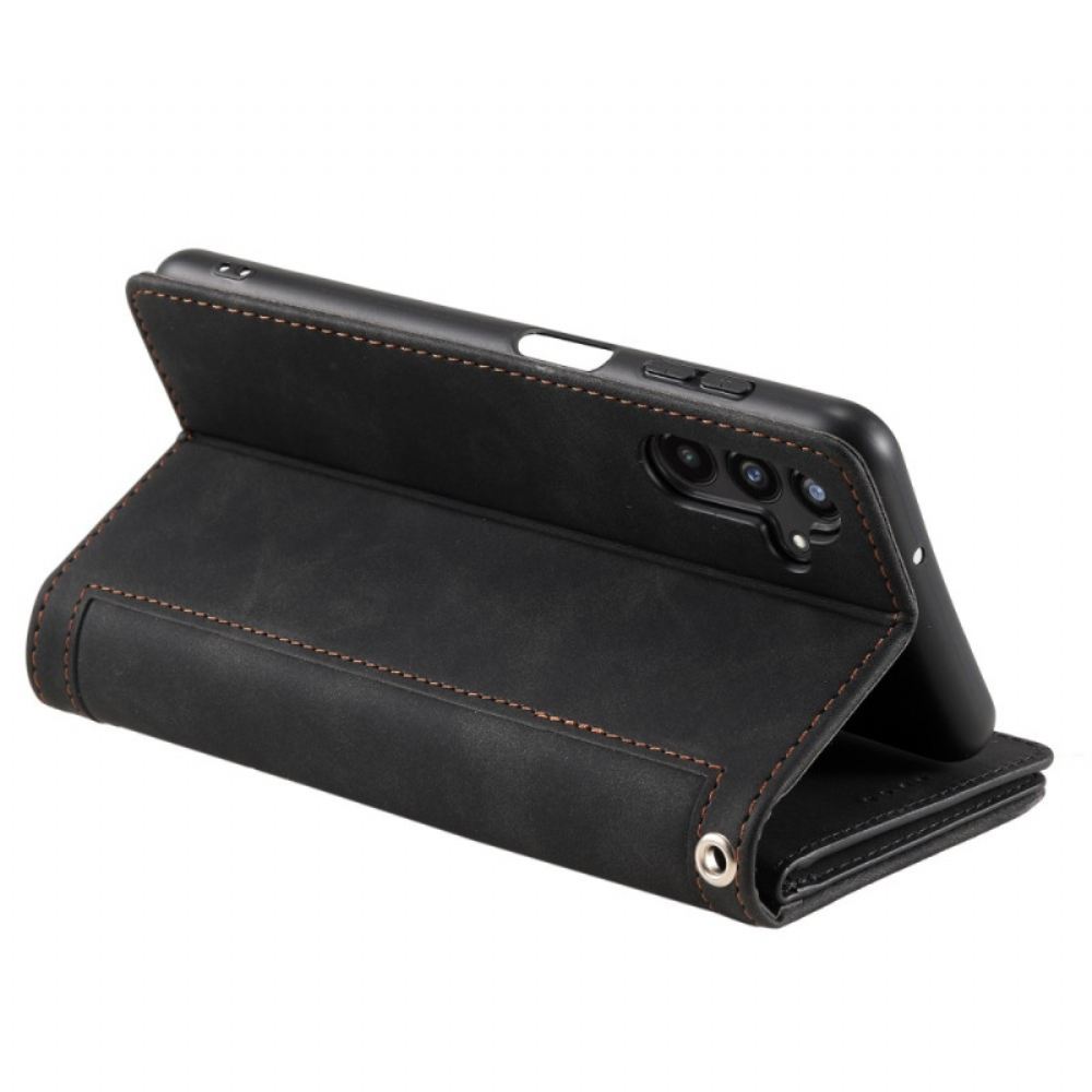 Kožený Kryt Samsung Galaxy S25 Fe Pouzdro Na Karty A Zip