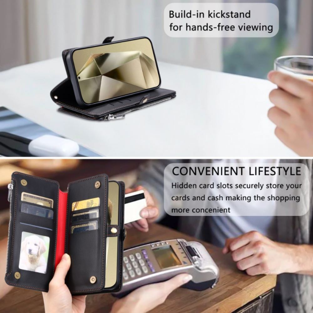 Kožený Kryt Samsung Galaxy S25 Fe Prémiová Peněženka