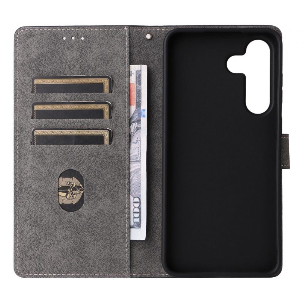 Kožený Kryt Samsung Galaxy S25 Fe Rfid Ochrana Semišový Efekt