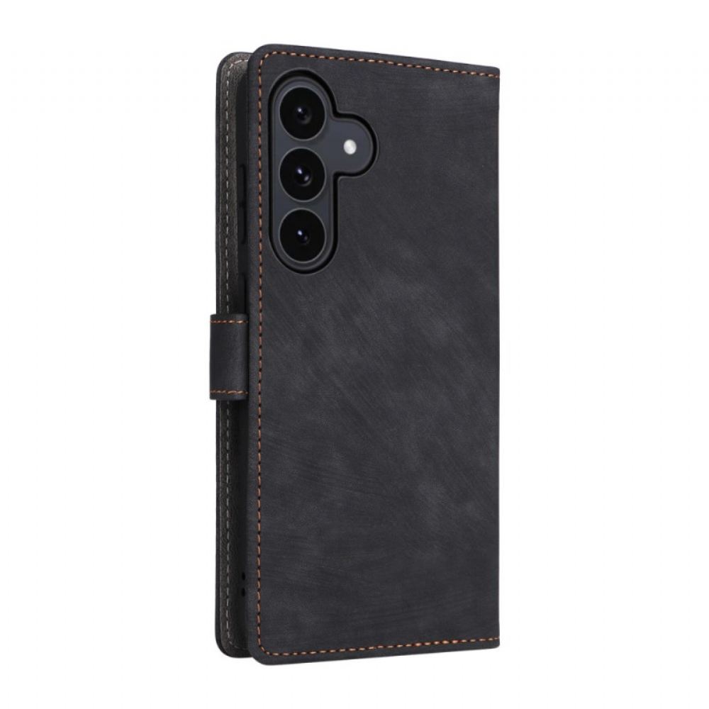 Kožený Kryt Samsung Galaxy S25 Fe Rfid Ochrana Semišový Efekt