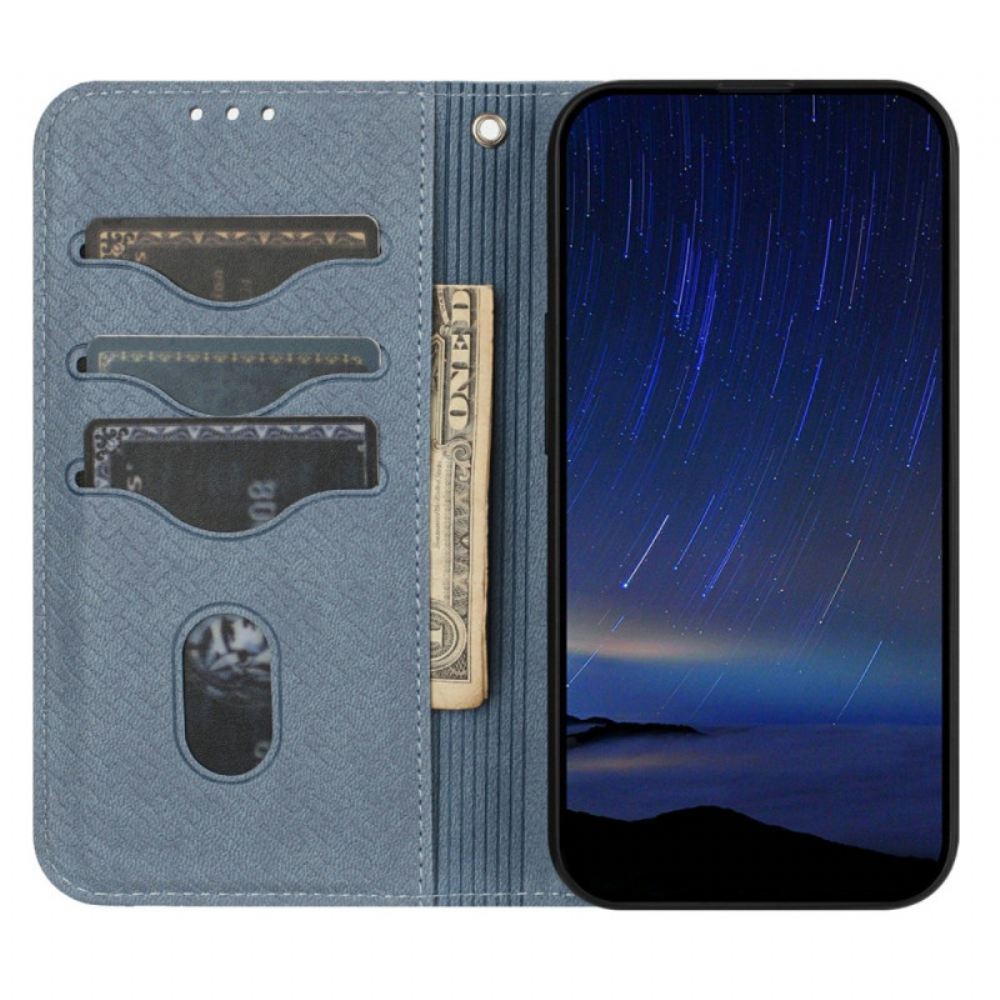 Kožený Kryt Samsung Galaxy S25 Fe Tkaná Textura A Šňůrka Na Krk