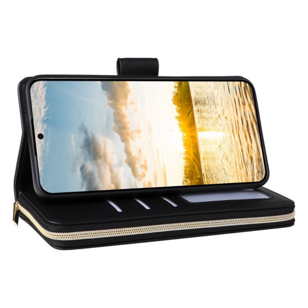 Kožený Kryt Samsung Galaxy S25 Fe Umělá Kůže S Řemínkem